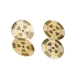 Turn of the Century gold enamel cufflinks