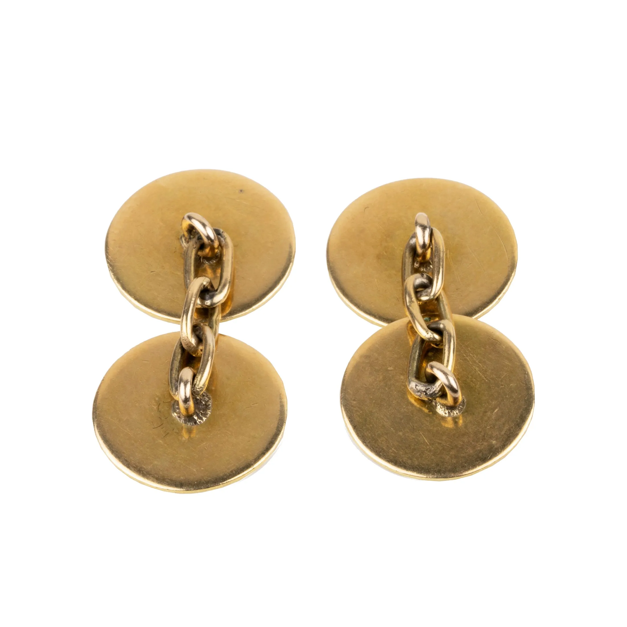 Turn of the Century gold enamel cufflinks