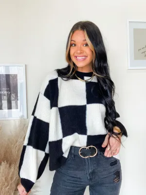 UNDER THE TREE SWEATER-BLACK & WHITE