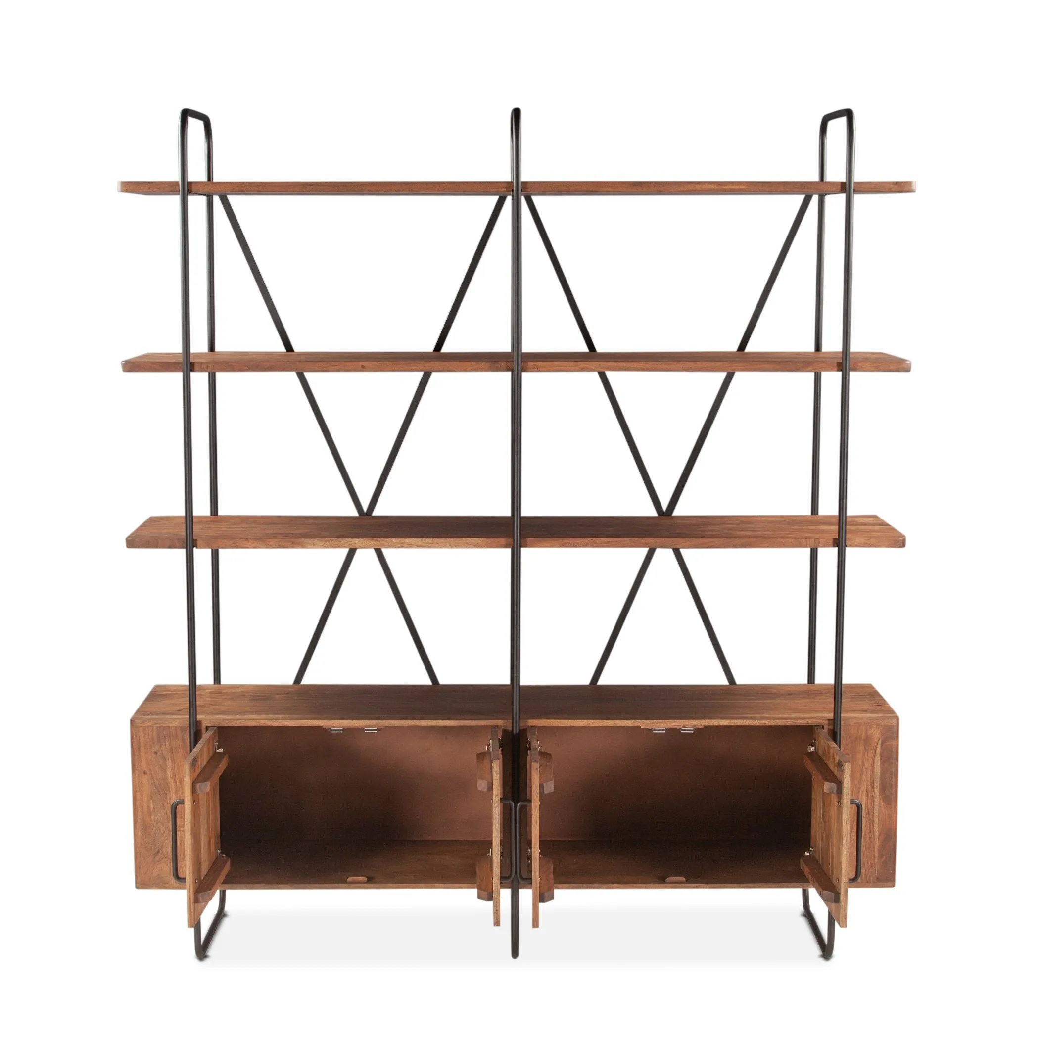 Verbania 75" Acacia Wood Bookshelf