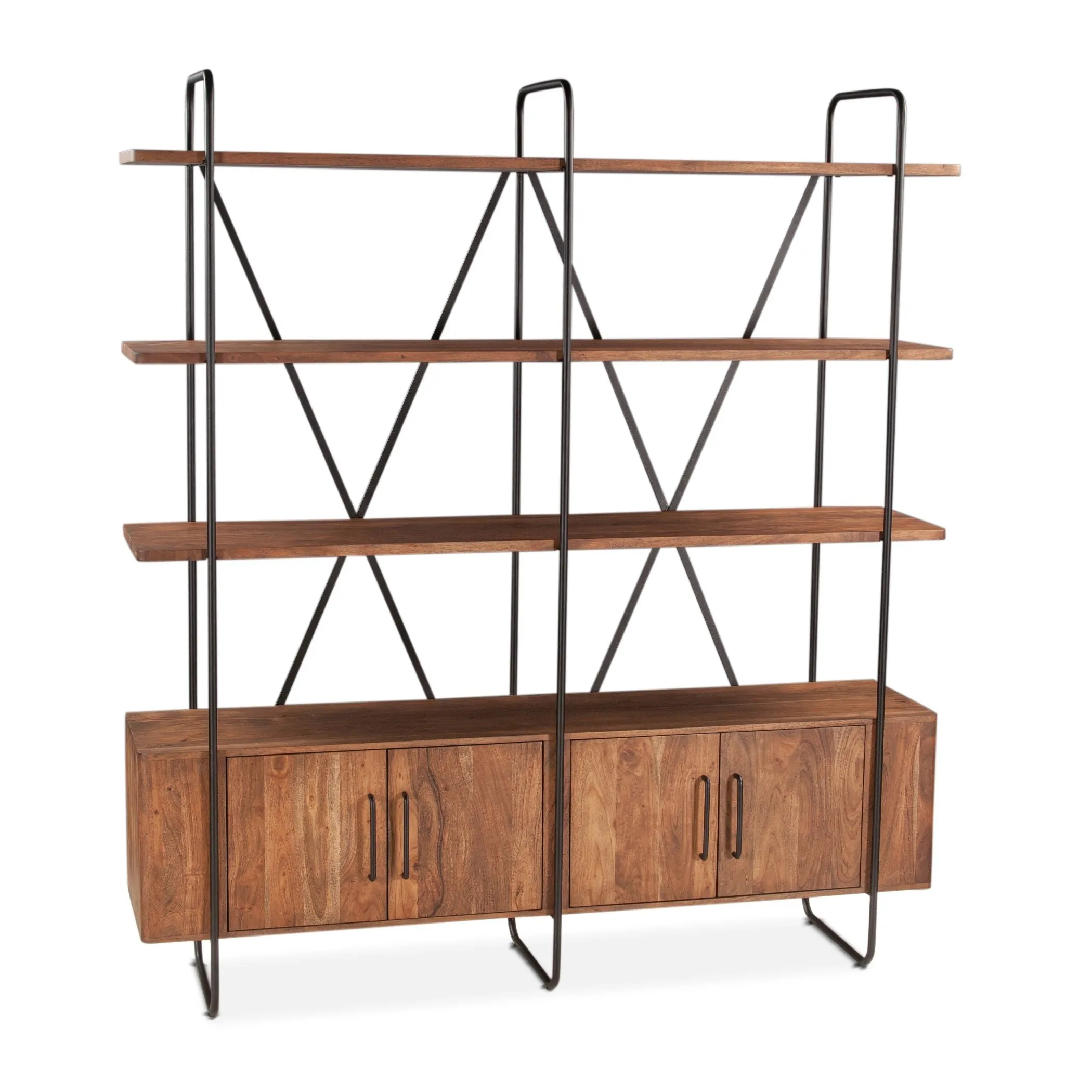 Verbania 75" Acacia Wood Bookshelf