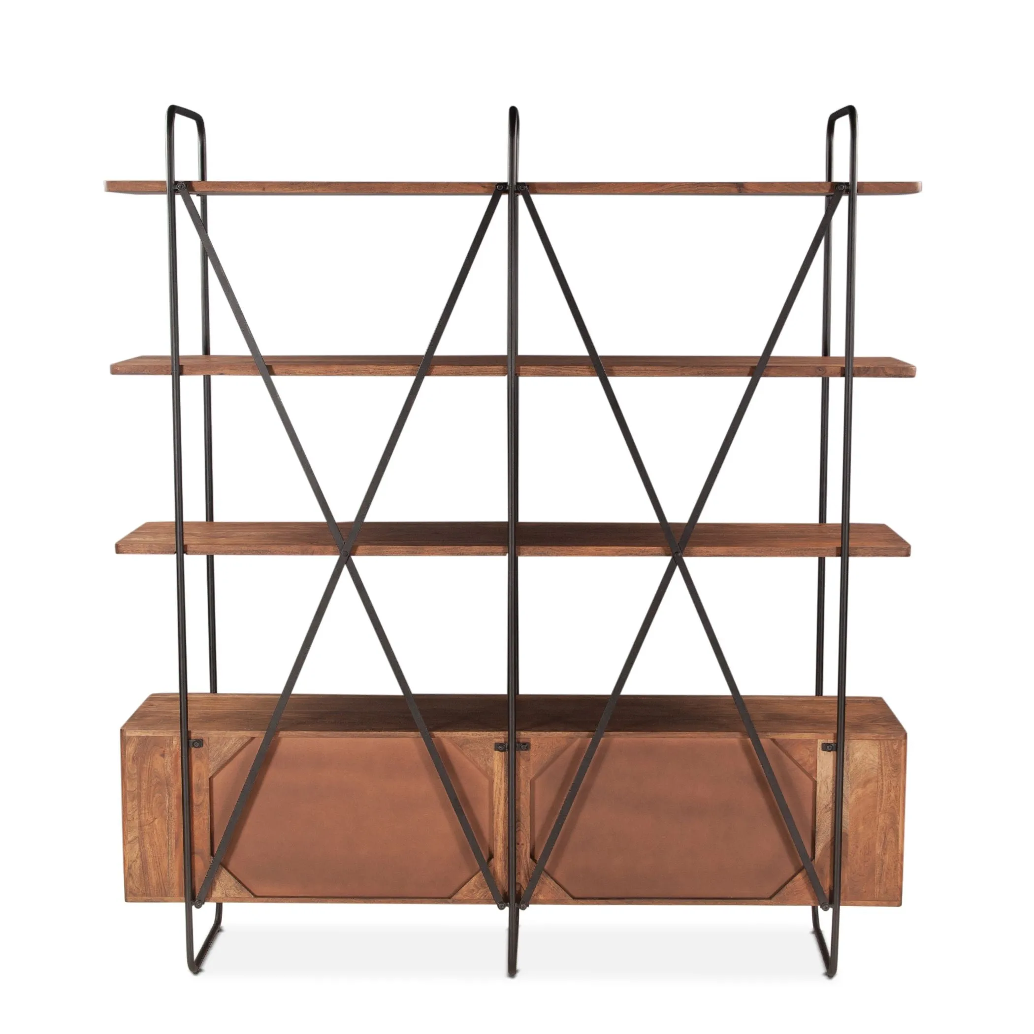 Verbania 75" Acacia Wood Bookshelf