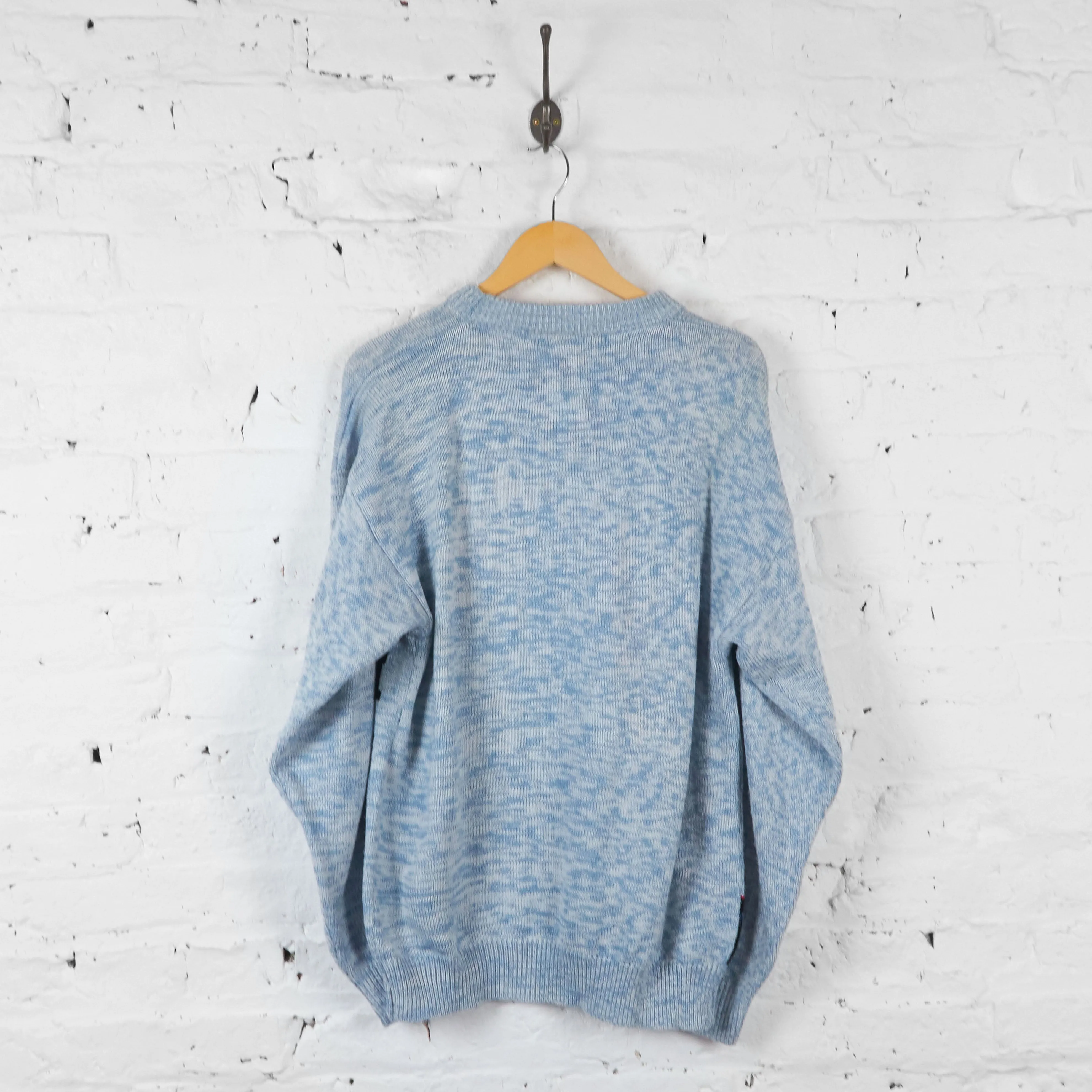 Vintage Hugo Boss Abstract Patterned Jumper - Blue - L