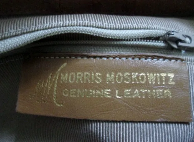 Vintage MM MORRIS MOSKOVITZ SUEDE LEATHER Satchel Shoulder Bag BROWN Crossbody CROC