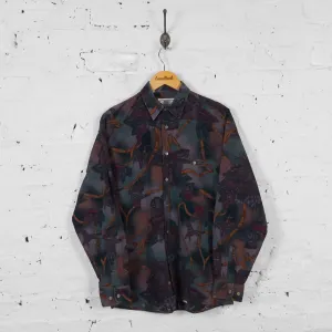 Vintage Patterned Party Shirt - Green - M