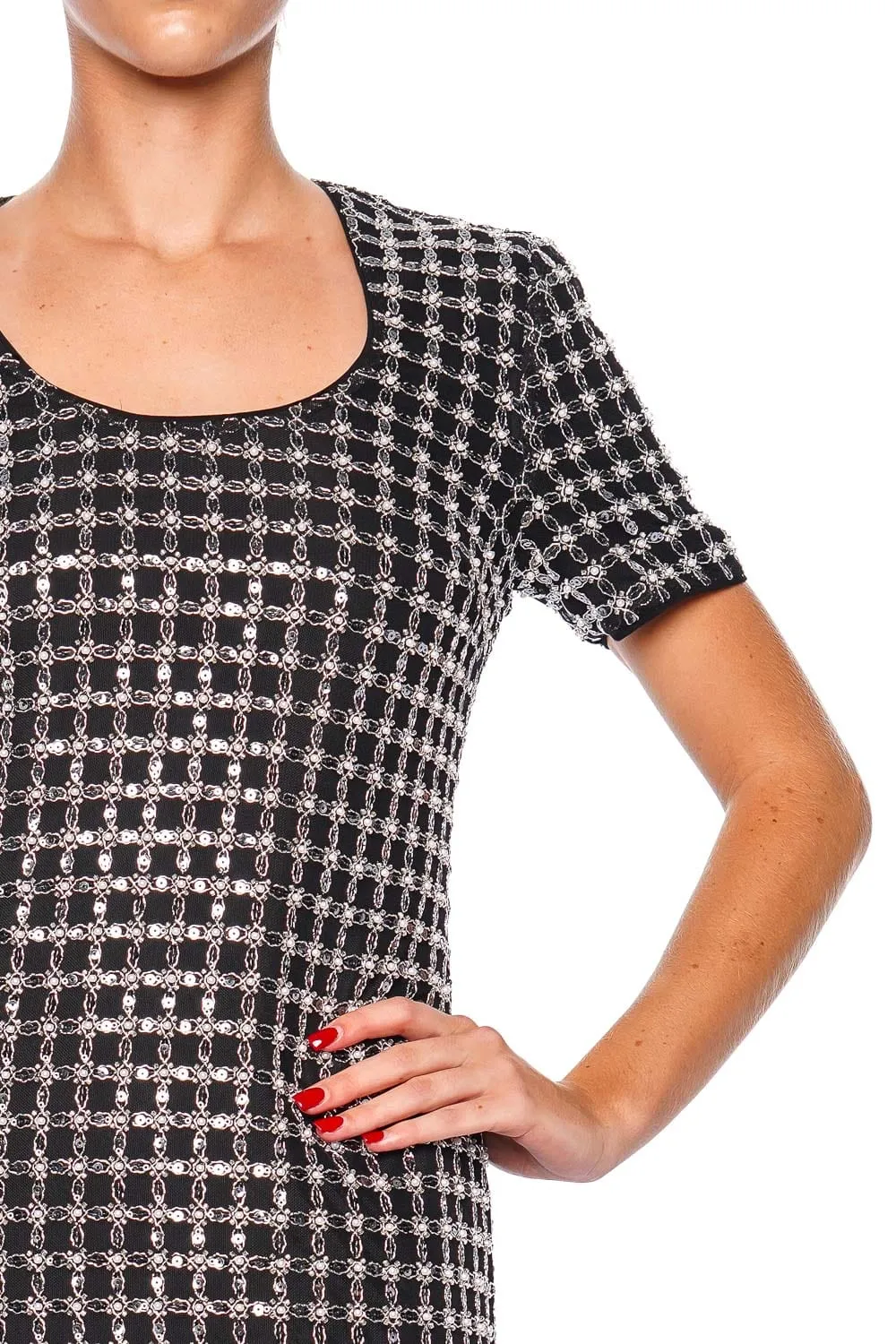Vivalie Black Embellished Mini Dress