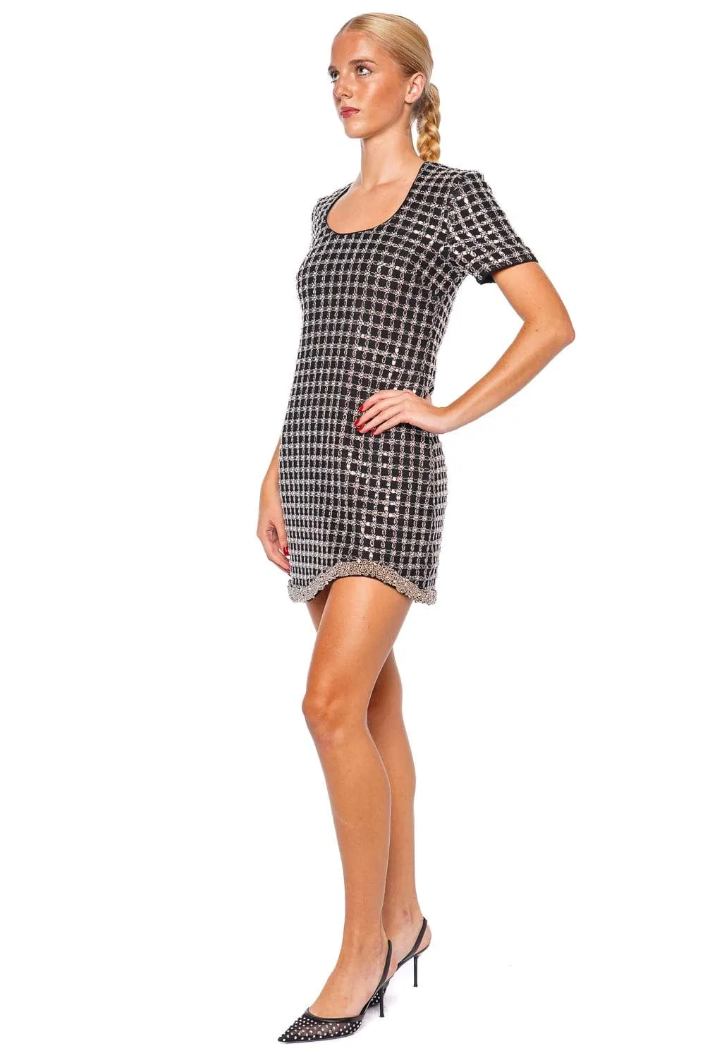 Vivalie Black Embellished Mini Dress