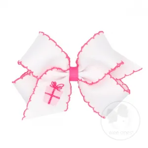 Wee Ones Moonstitch Bow with Embroidered Balloons & Presents