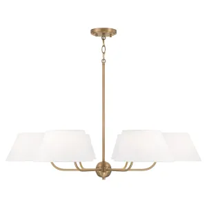 WELSLEY 6-LIGHT CHANDELIER, AGED BRASS