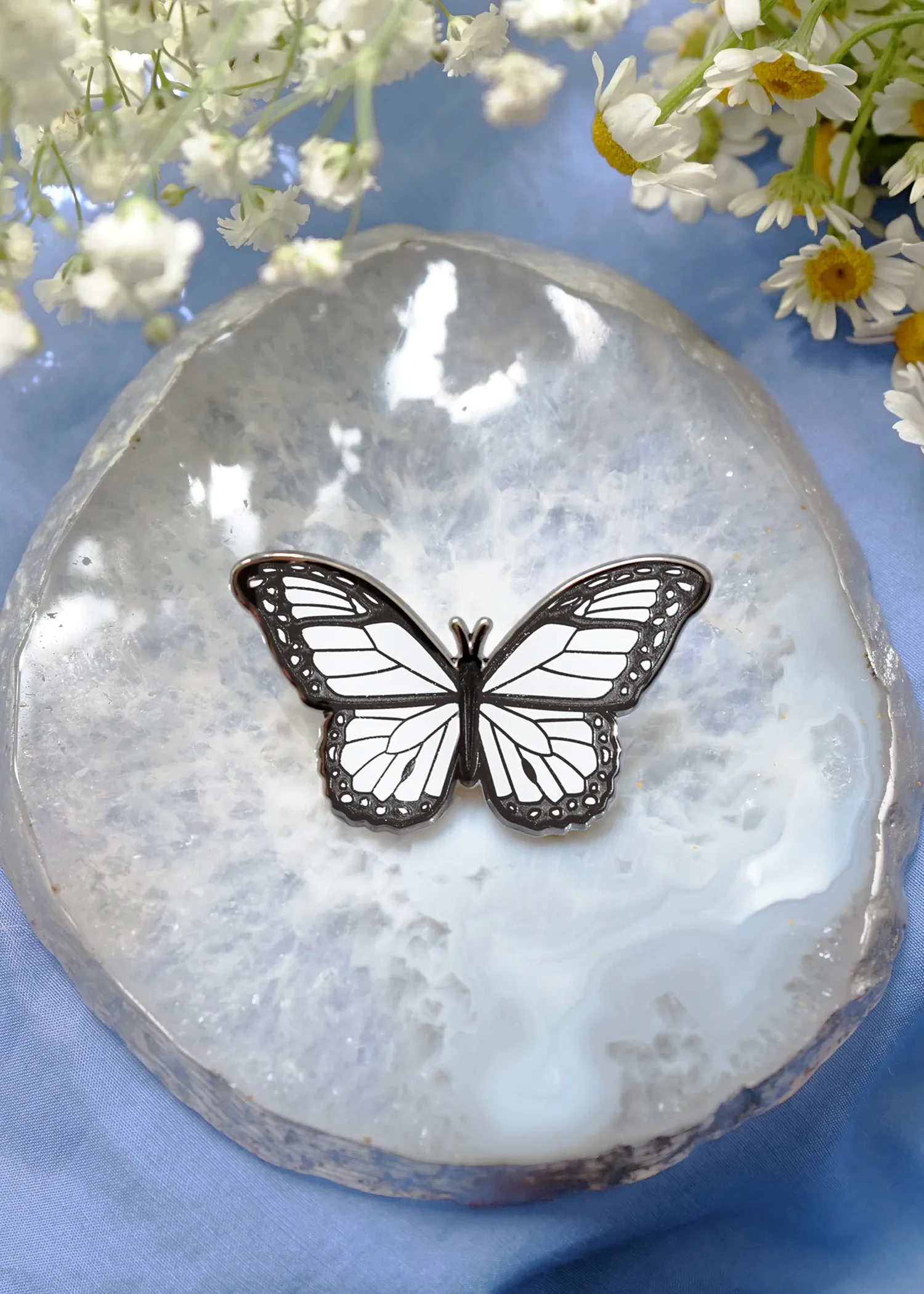 White Monarch Pin