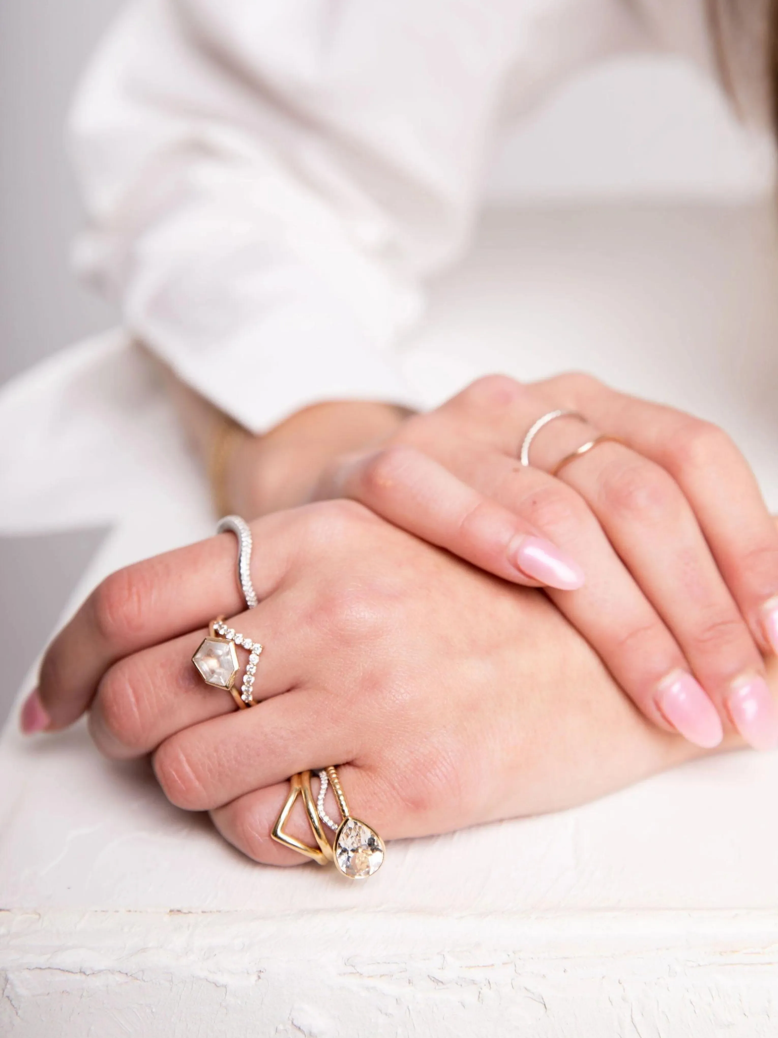 White Topaz Shield Jollie Ring