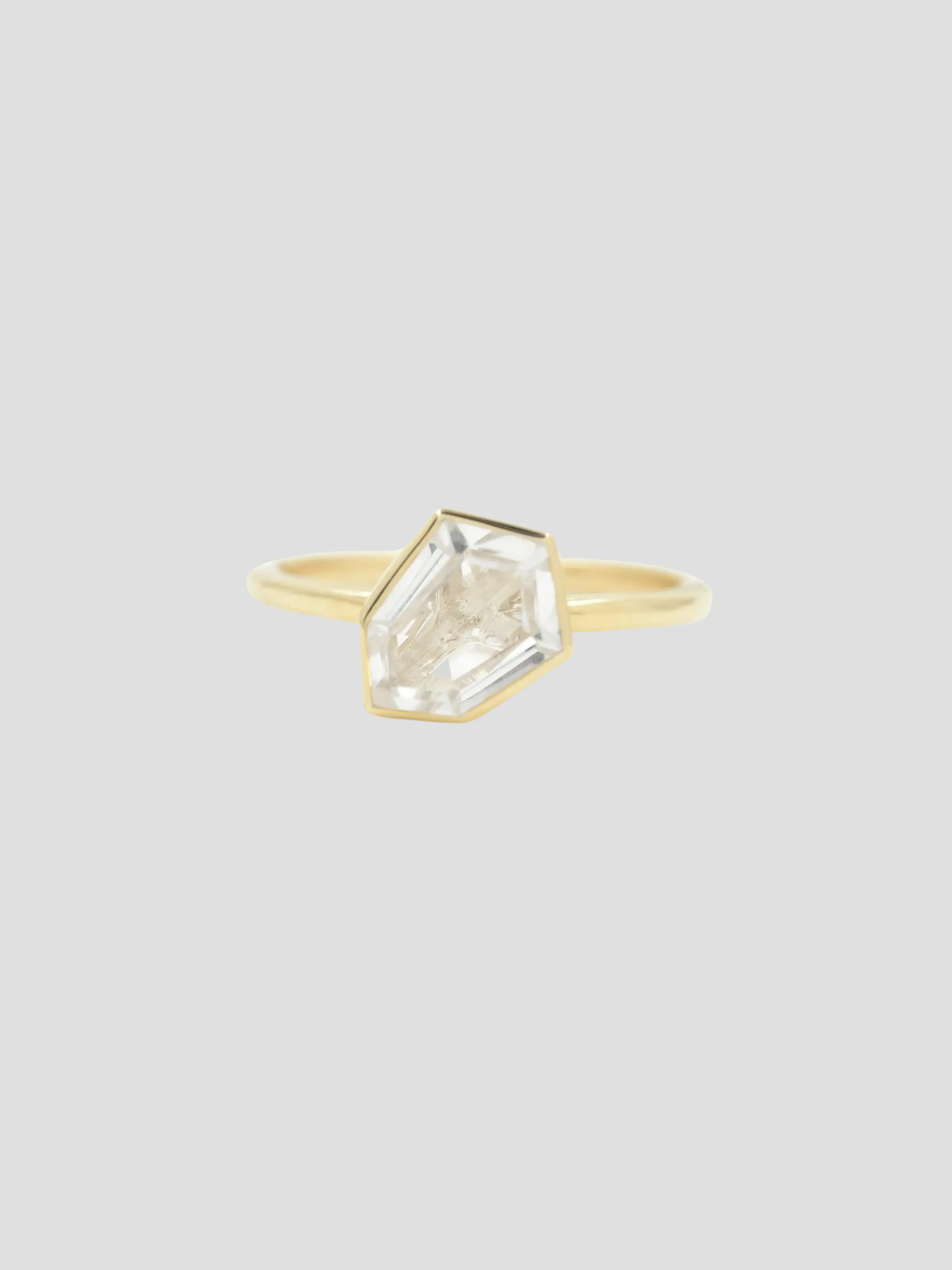 White Topaz Shield Jollie Ring