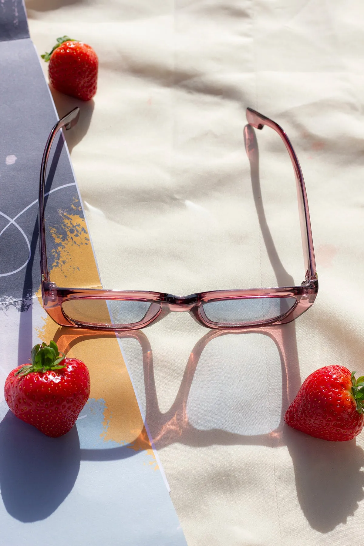 Wide Oblong Angled Sunglasses