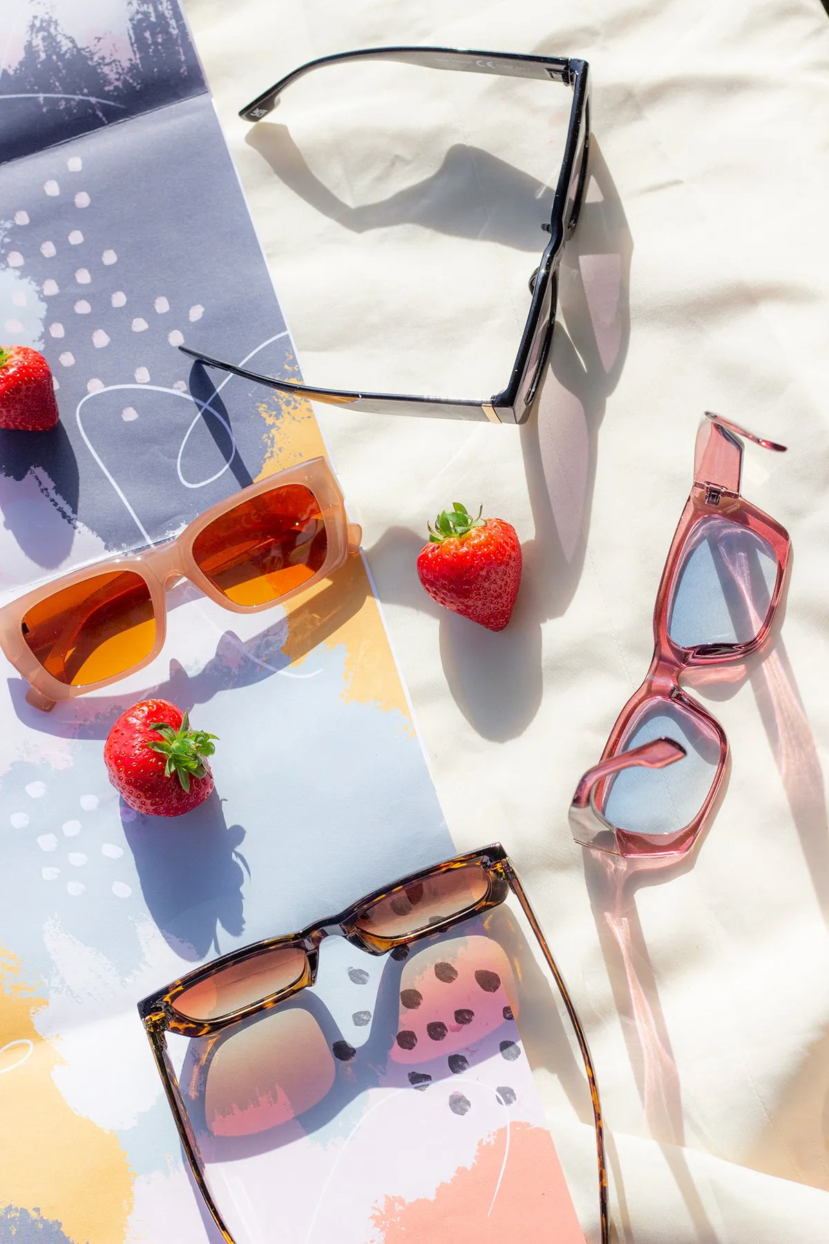 Wide Oblong Angled Sunglasses