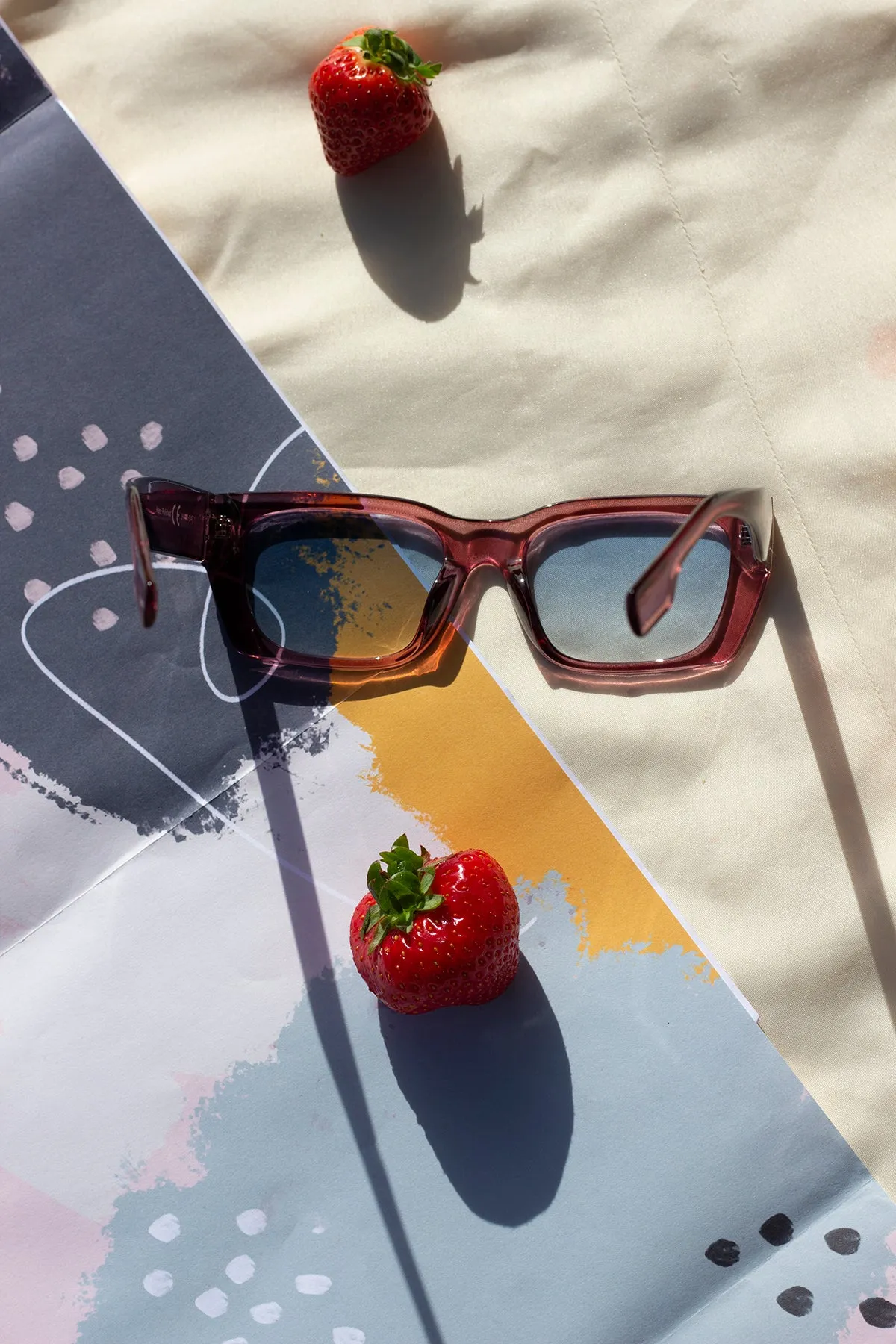Wide Oblong Angled Sunglasses