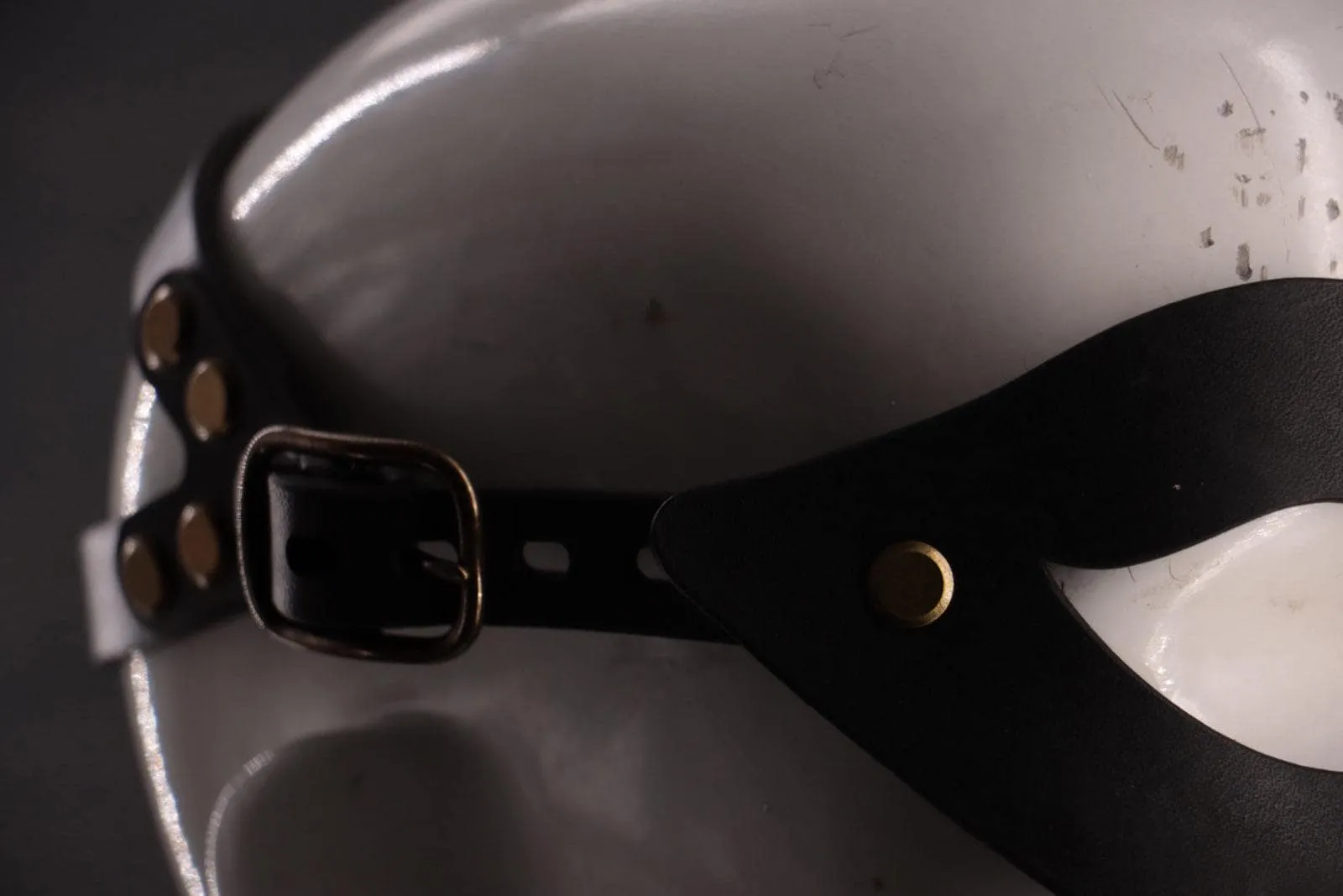 Winged Mask - Black with Bronze Hardware