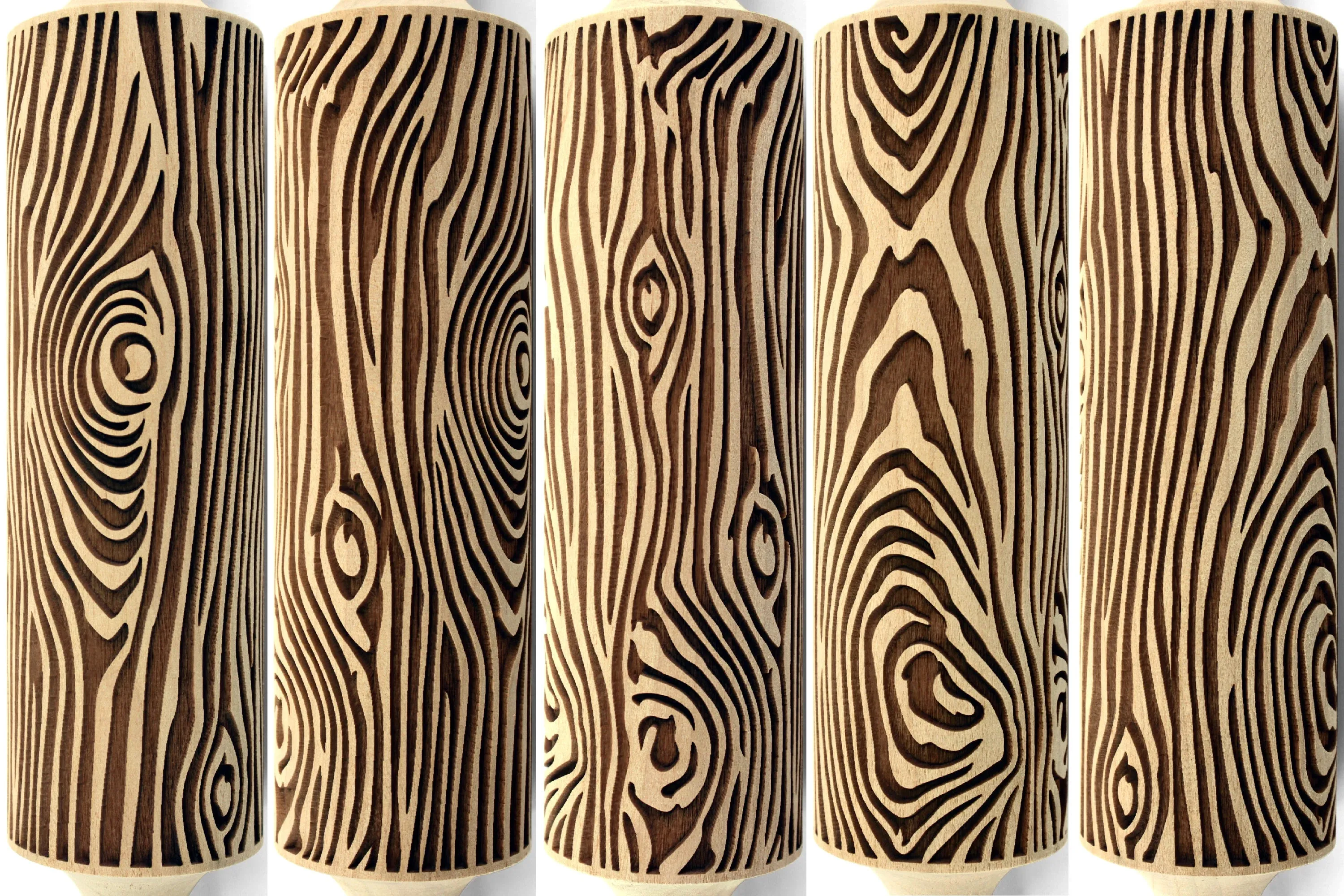 Wood Horizontal Texture Embossed Rolling Pin, Clay Stamp, Pottery Roller, Ceramic Tool, Christmas Gift, Textured Cookie