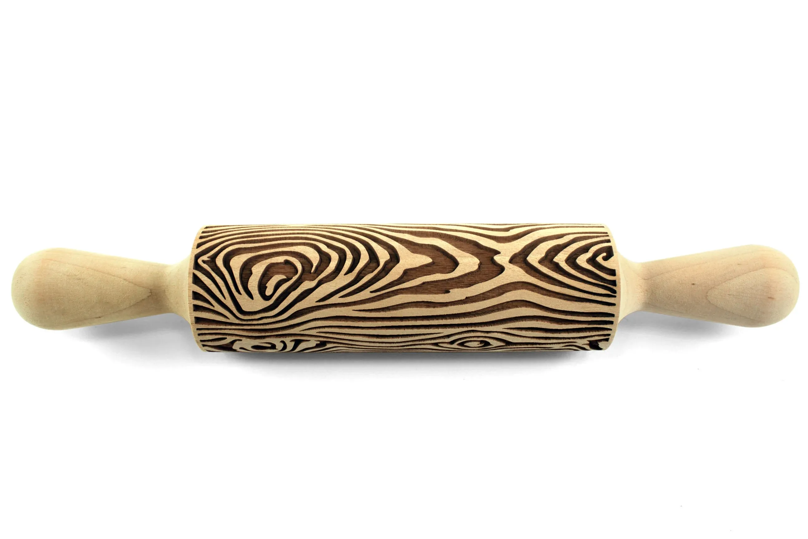 Wood Horizontal Texture Embossed Rolling Pin, Clay Stamp, Pottery Roller, Ceramic Tool, Christmas Gift, Textured Cookie