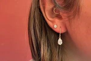 Yellow Gold Pear Dangle Earrings