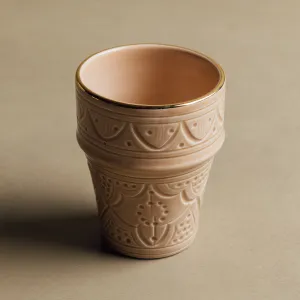 Zagora Sand Cup - Moroccan Dinnerware Adorned with 12 Carat Gold Accents