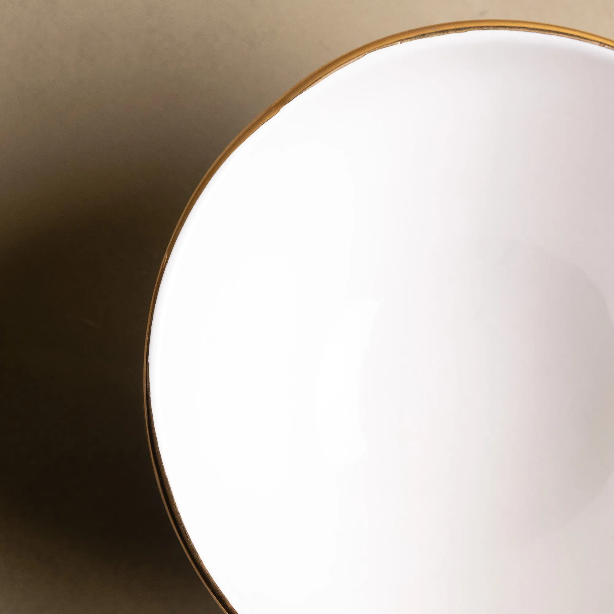 Zagora White Bowl - Moroccan Dinnerware Adorned with 12 Carat Gold Accents